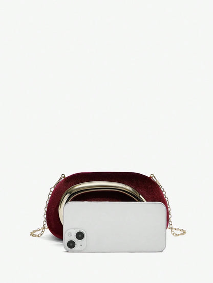 SHEIN BAE Women's Fashionable Metallic Effect Evening Party Clutch Bag, Perfectly Matching With Bridal Party, Party Bags,Perfect For Party Wedding Prom Dinner/Banquet Matching With Holiday Party Dress Evening Dress & Sequin Dress