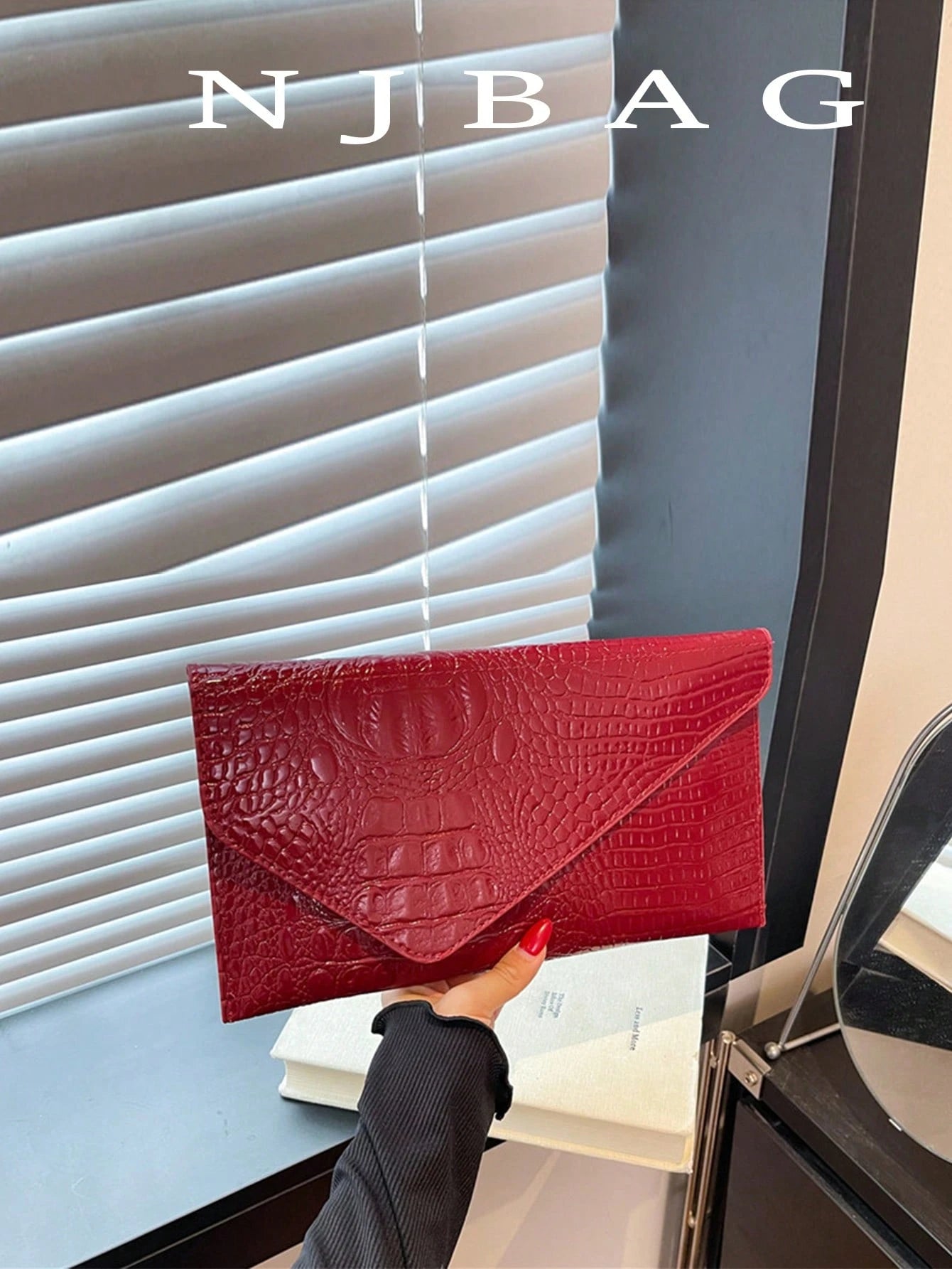 Crocodile Print, Snake Print, Solid Color, Minimalist, Fashionable, Casual PU Clutch, Envelope Bag, Fashionable Clutch Bags For Woman