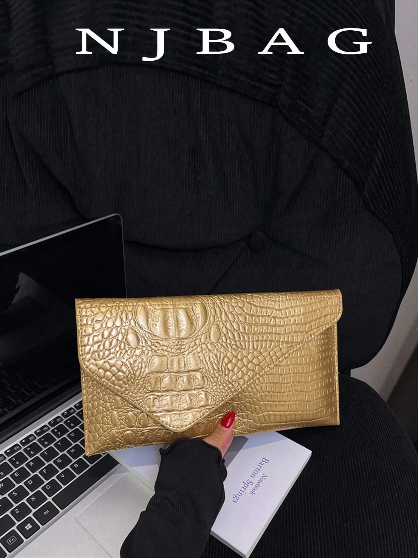 Crocodile Print, Snake Print, Solid Color, Minimalist, Fashionable, Casual PU Clutch, Envelope Bag, Fashionable Clutch Bags For Woman