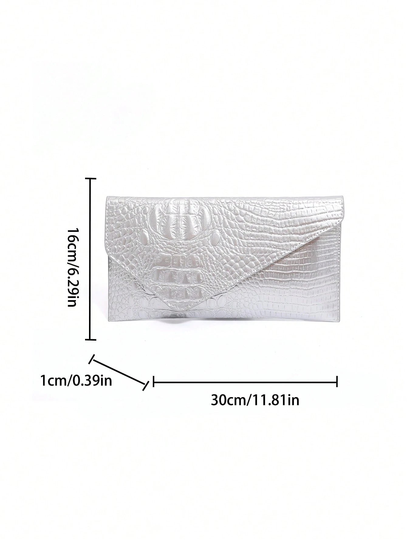 Crocodile Print, Snake Print, Solid Color, Minimalist, Fashionable, Casual PU Clutch, Envelope Bag, Fashionable Clutch Bags For Woman