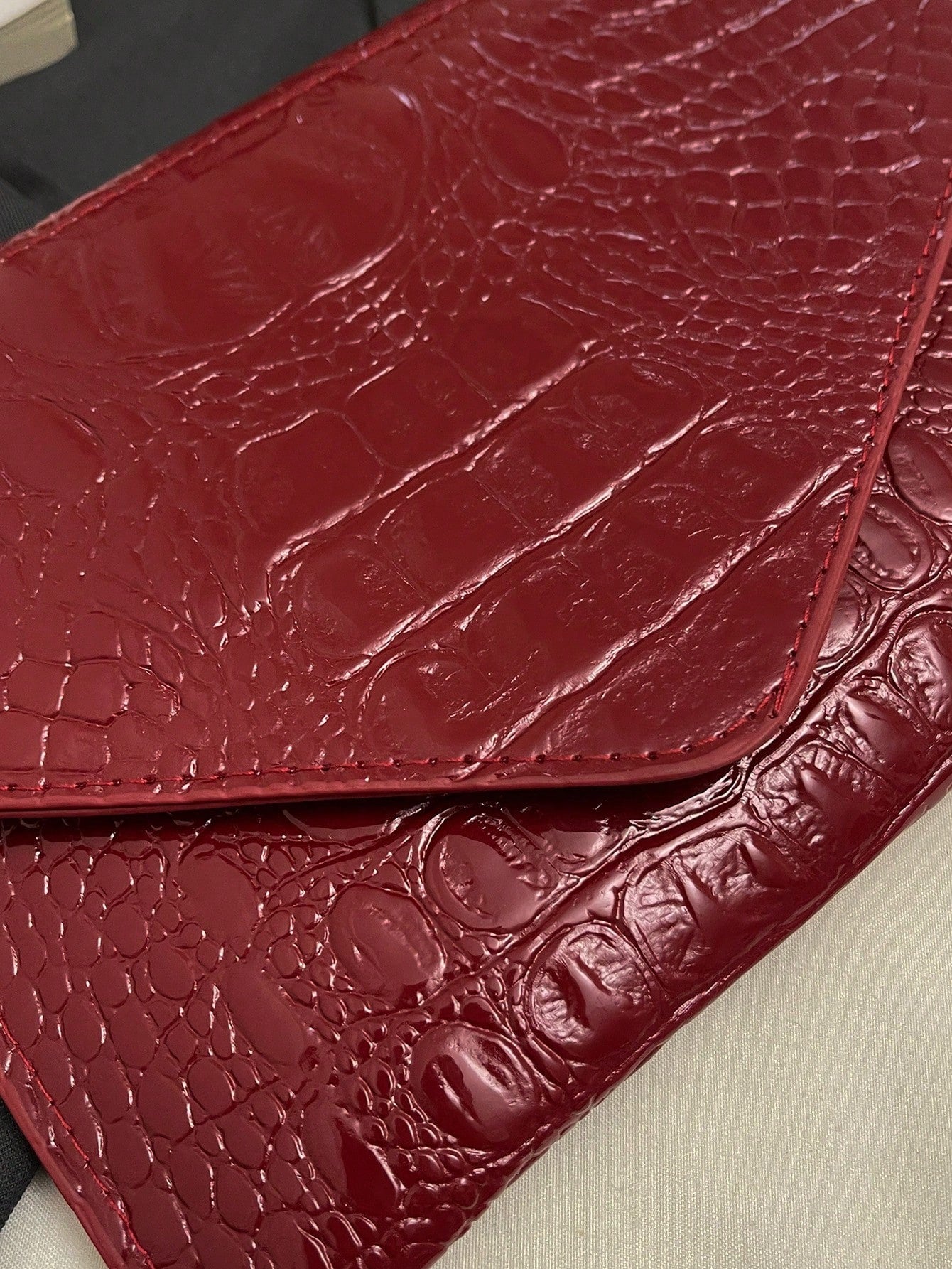 Crocodile Print, Snake Print, Solid Color, Minimalist, Fashionable, Casual PU Clutch, Envelope Bag, Fashionable Clutch Bags For Woman
