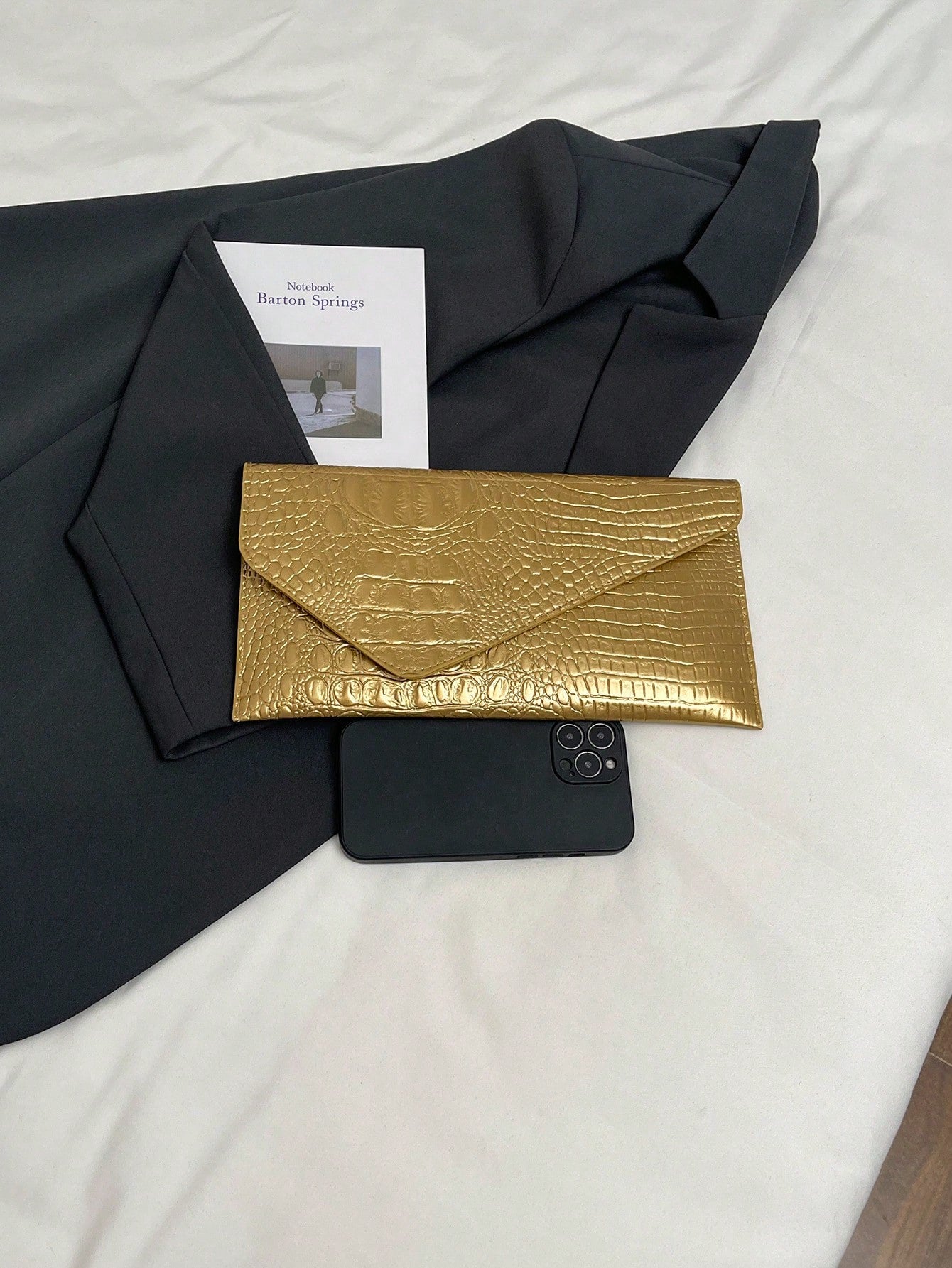 Crocodile Print, Snake Print, Solid Color, Minimalist, Fashionable, Casual PU Clutch, Envelope Bag, Fashionable Clutch Bags For Woman