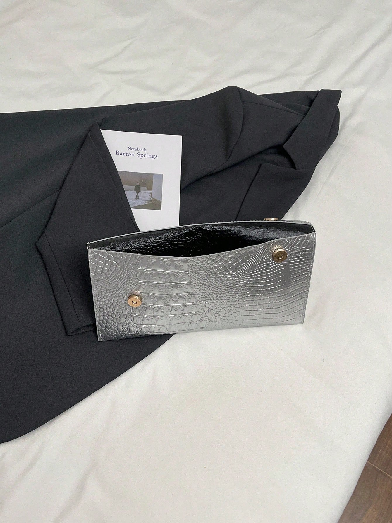 Crocodile Print, Snake Print, Solid Color, Minimalist, Fashionable, Casual PU Clutch, Envelope Bag, Fashionable Clutch Bags For Woman