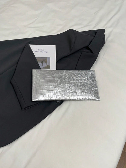 Crocodile Print, Snake Print, Solid Color, Minimalist, Fashionable, Casual PU Clutch, Envelope Bag, Fashionable Clutch Bags For Woman
