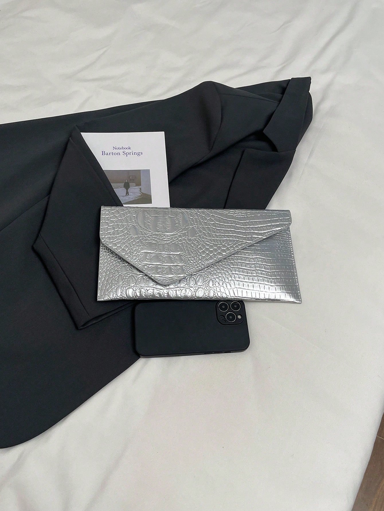 Crocodile Print, Snake Print, Solid Color, Minimalist, Fashionable, Casual PU Clutch, Envelope Bag, Fashionable Clutch Bags For Woman