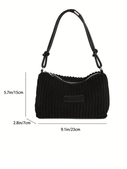 1pc Gold-Tone Glittery Crescent Moon Shape PVC Shoulder Bag For Women