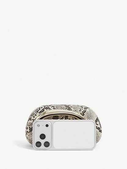 SHEIN BAE Women's Fashionable Metallic Effect Evening Party Clutch Bag, Perfectly Matching With Bridal Party, Party Bags,Perfect For Party Wedding Prom Dinner/Banquet Matching With Holiday Party Dress Evening Dress & Sequin Dress