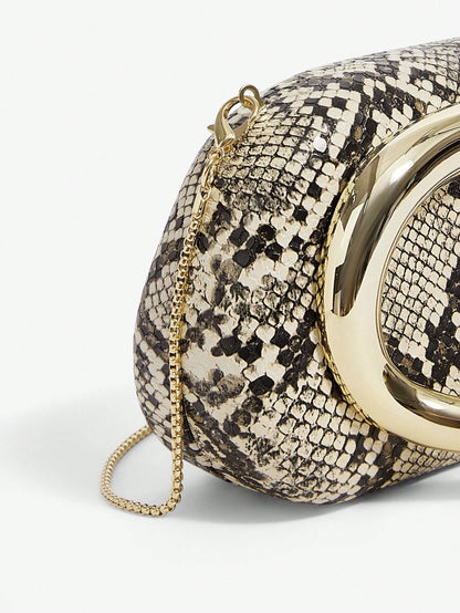 SHEIN BAE Women's Fashionable Metallic Effect Evening Party Clutch Bag, Perfectly Matching With Bridal Party, Party Bags,Perfect For Party Wedding Prom Dinner/Banquet Matching With Holiday Party Dress Evening Dress & Sequin Dress