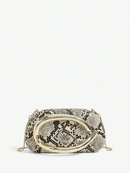 SHEIN BAE Women's Fashionable Metallic Effect Evening Party Clutch Bag, Perfectly Matching With Bridal Party, Party Bags,Perfect For Party Wedding Prom Dinner/Banquet Matching With Holiday Party Dress Evening Dress & Sequin Dress